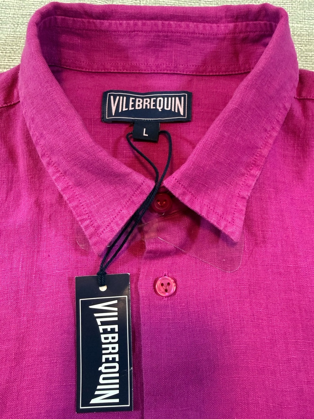 Vilebrequin Caroubis Linen Shirt Purple Size L